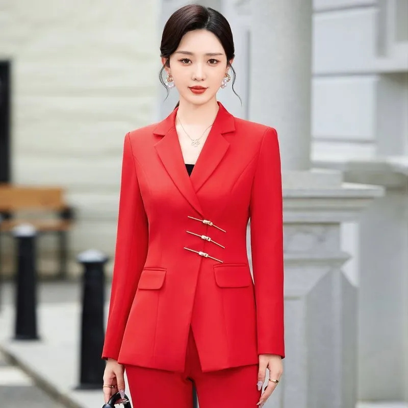 Women Formal Wear Trousers - 2025 موضة أبيض أحمر أسود سترة