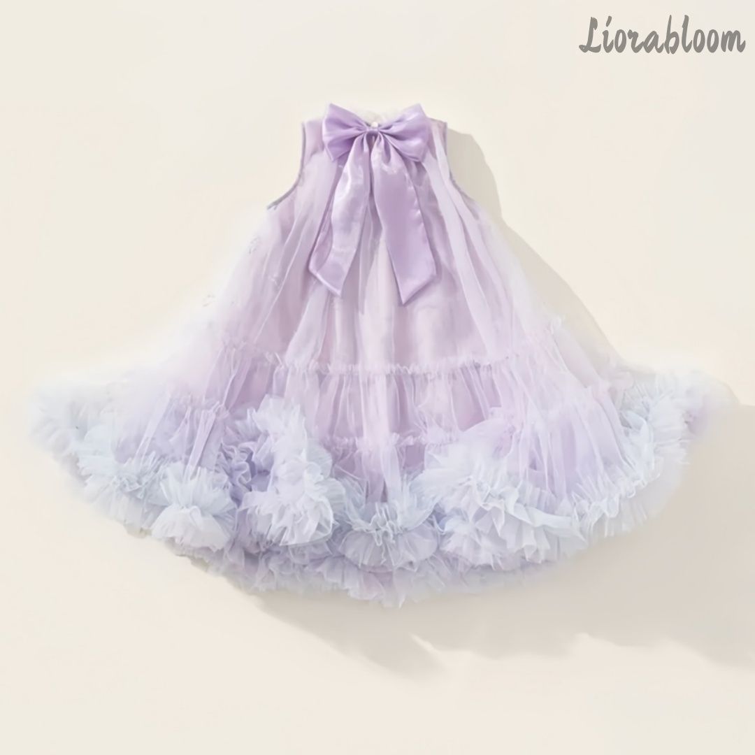 Women'S Formal Wear For Girls - فستان أميرة أرجواني يومي رسمي بحافة