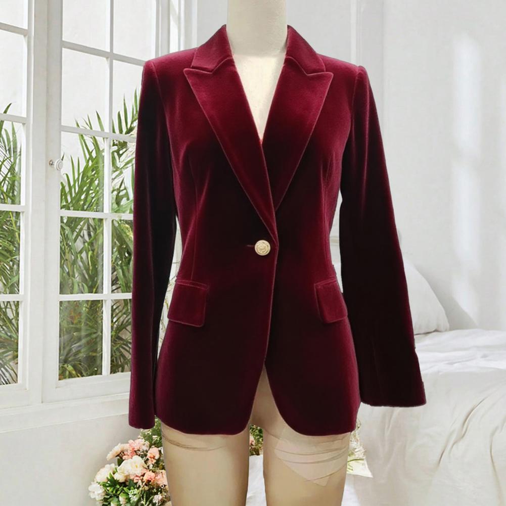 Large Women'S Formal Wear - بليزر نسائي مخملي كبير الحجم بقصة