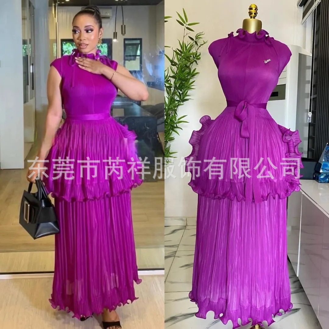 Wrap Dress Work - فستان نسائي طويل بقصة A-line، مثير،
