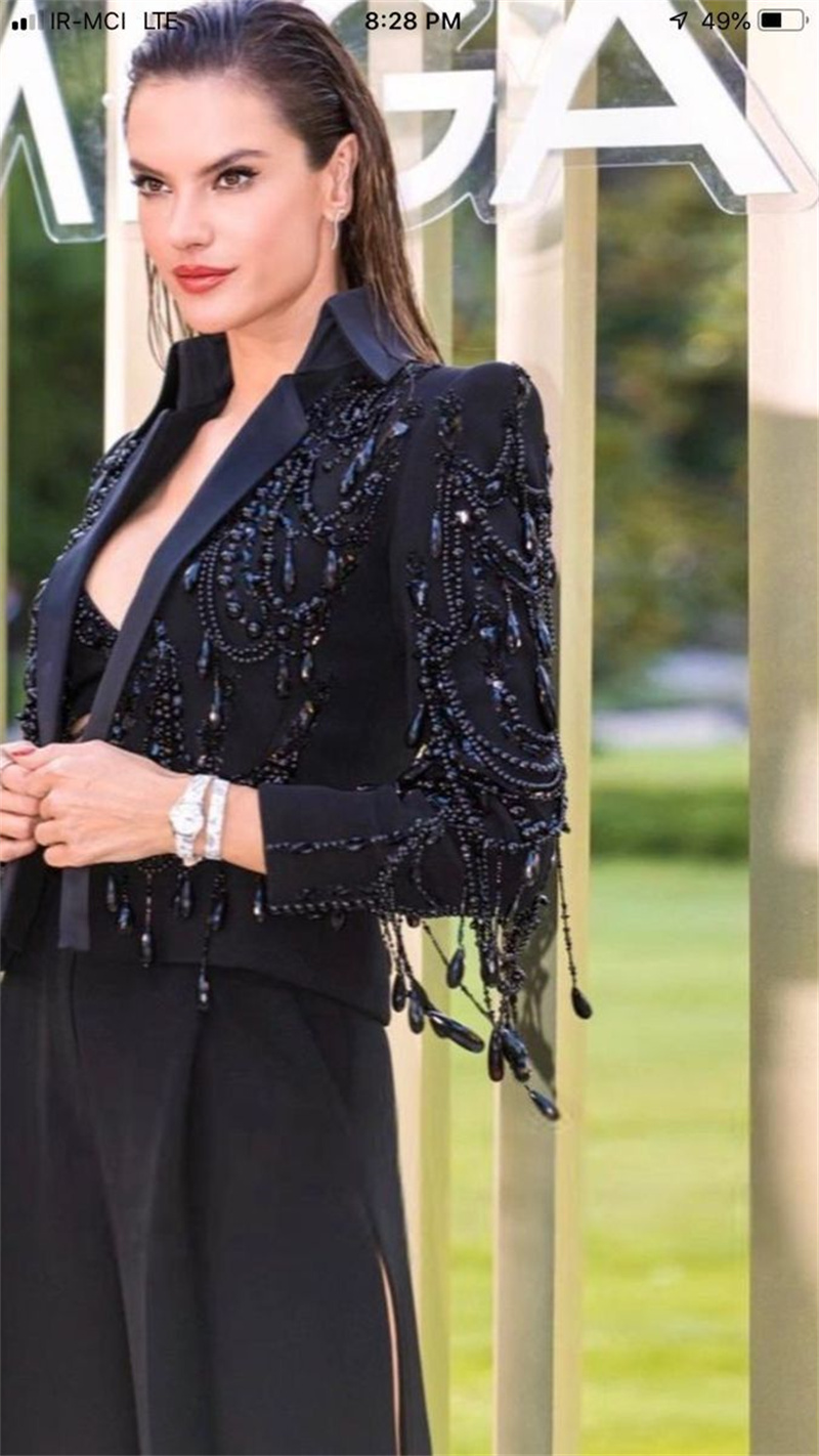 بلورات سوداء النساء الدعاوى مج - مراجعة Women Formal Wear Trousers وسعره