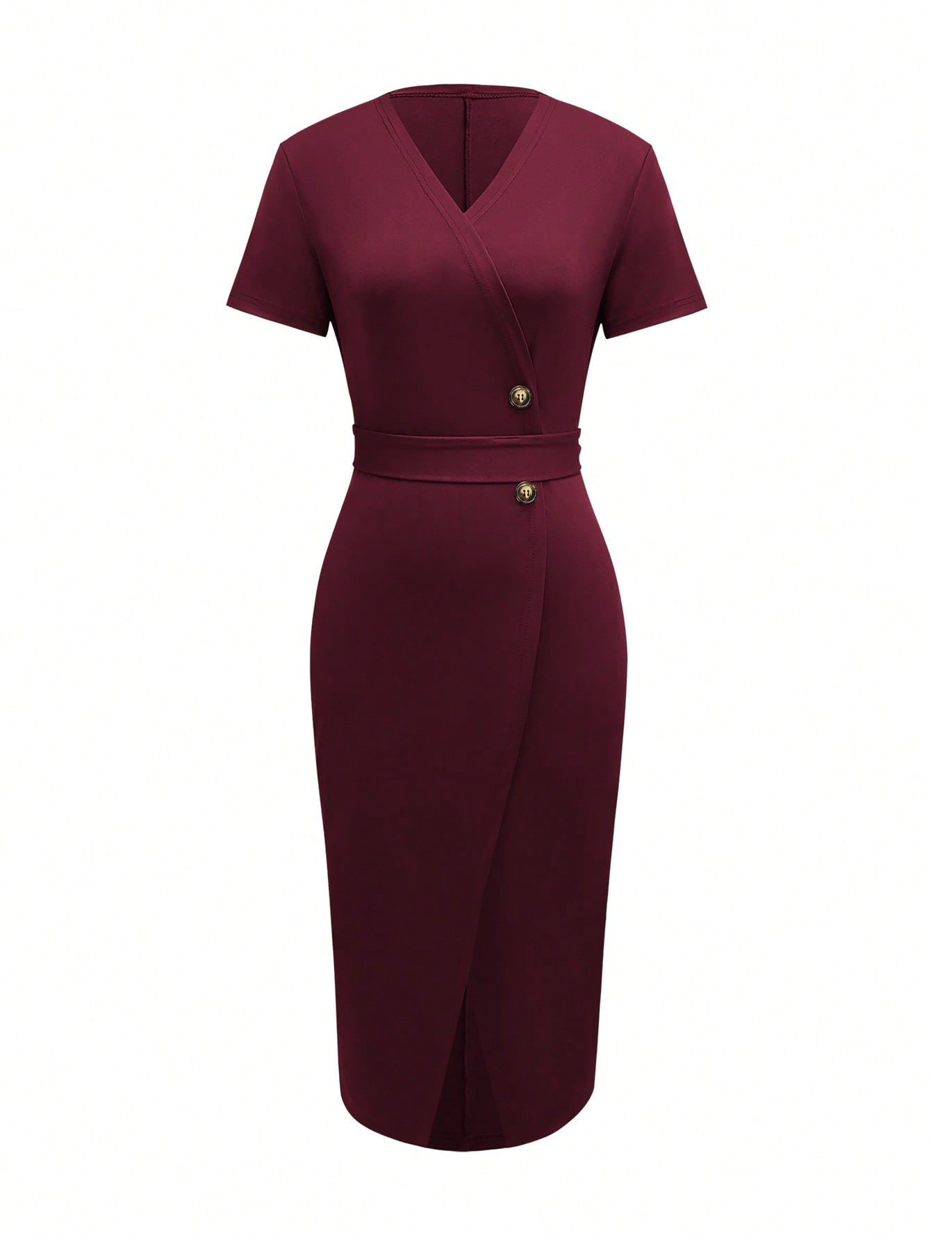فستان نسائي بورجوندي ملفوف بطو - مراجعة Wrap Dress Work وسعره