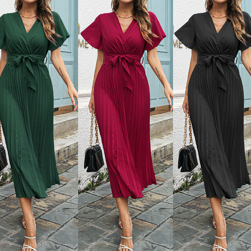 فستان نسائي جديد بياقة على شكل - مراجعة Wrap Dress Work وسعره