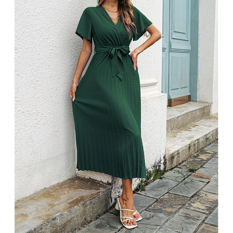 فستان نسائي جديد بياقة على شكل - مراجعة Wrap Dress Work وسعره