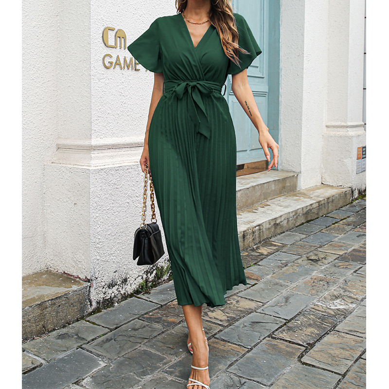 فستان نسائي جديد بياقة على شكل - مراجعة Wrap Dress Work وسعره