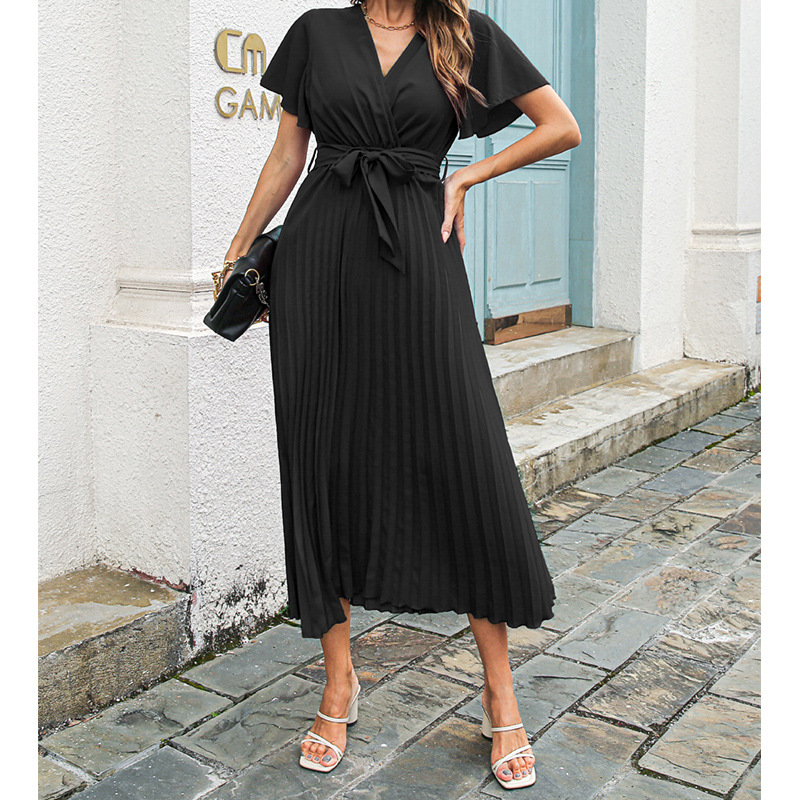فستان نسائي جديد بياقة على شكل - مراجعة Wrap Dress Work وسعره