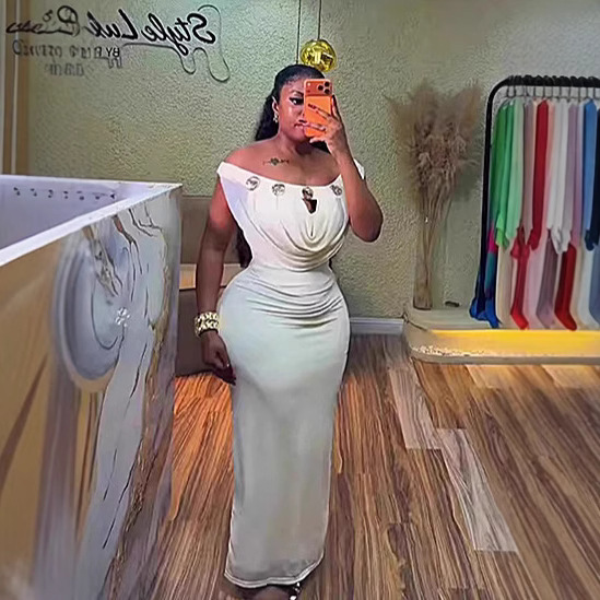 فستان طويل نسائي مكشوف الأكتاف - مراجعة Wrap Dress Work وسعره