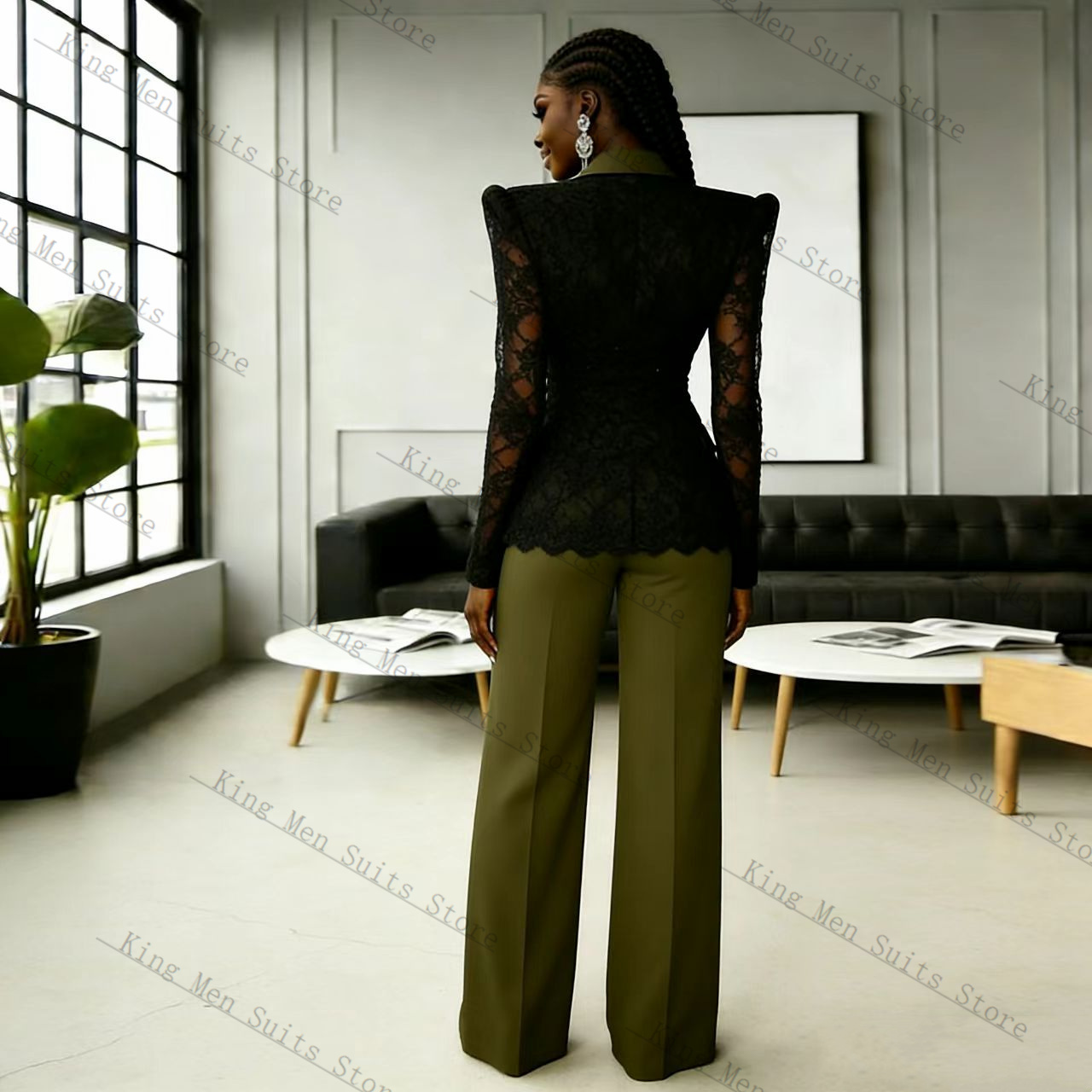 طقم بدلة نسائية من الدانتيل ال - مراجعة Women Formal Wear Trousers وسعره