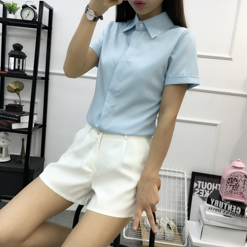 قميص أبيض فضفاض بأكمام قصيرة ل - مراجعة Large Women'S Formal Wear وسعره
