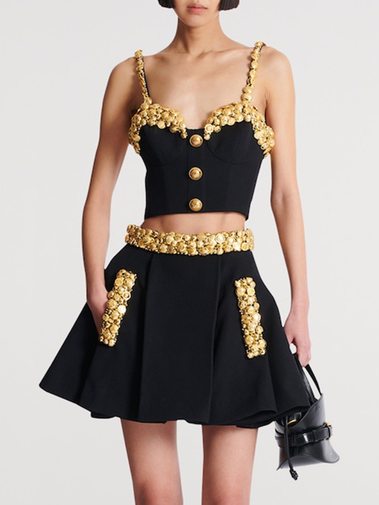 طقم فستان أسود مكون من قطعتين  - مراجعة Women'S Formal Evening Wear Tops وسعره