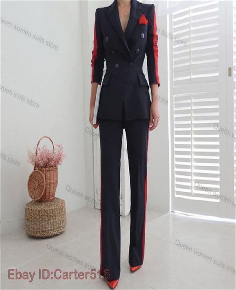 أحمر أسود الخريف المرأة البدلة - مراجعة Women Formal Wear Trousers وسعره