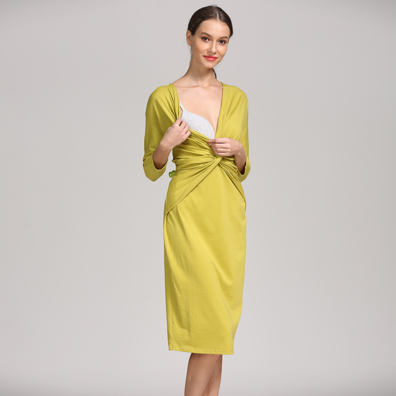 فستان حمل ورضاعة بتصميم لف أما - مراجعة Wrap Dress Work وسعره