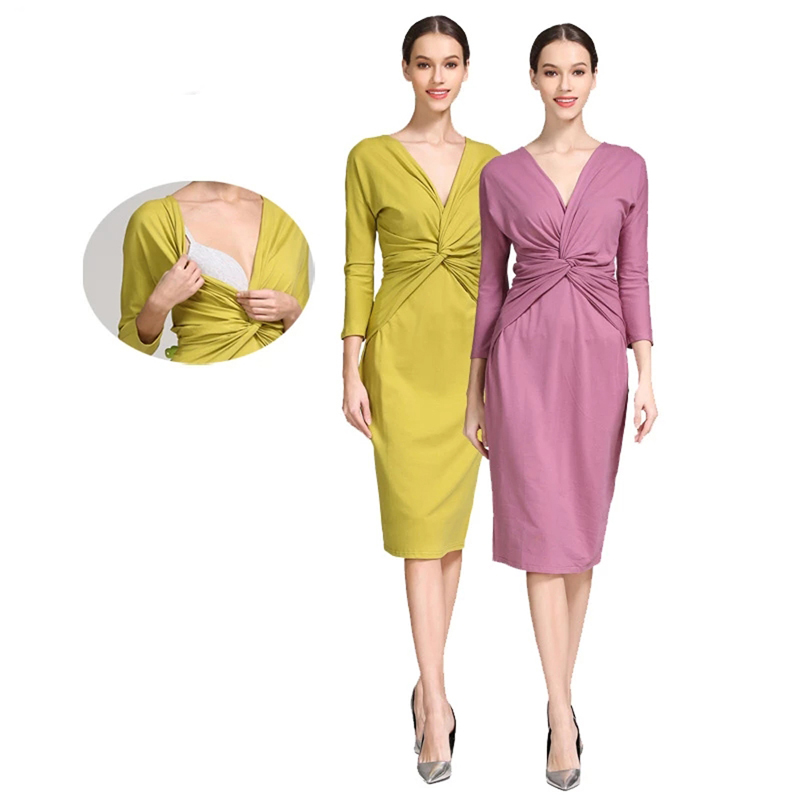 فستان حمل ورضاعة بتصميم لف أما - مراجعة Wrap Dress Work وسعره